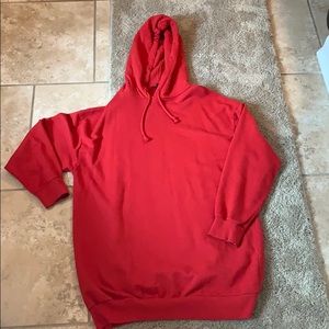 Red Topshop sweatshirt dress